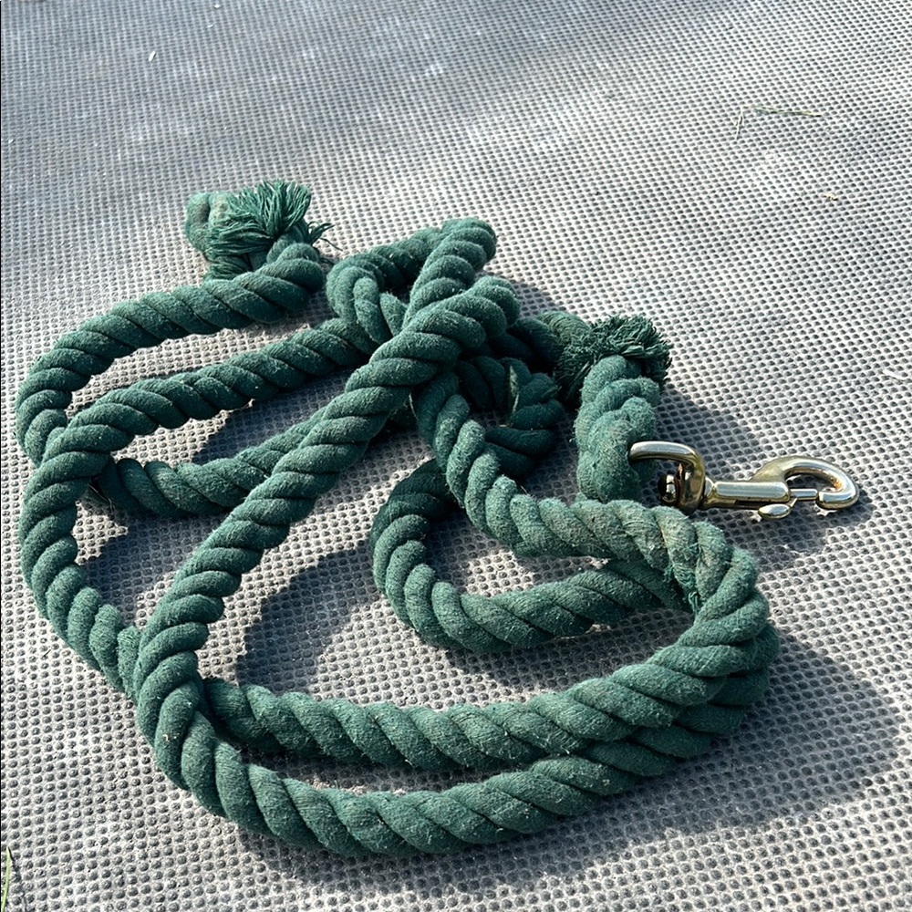 Green Rope horse lead with Brass Clip